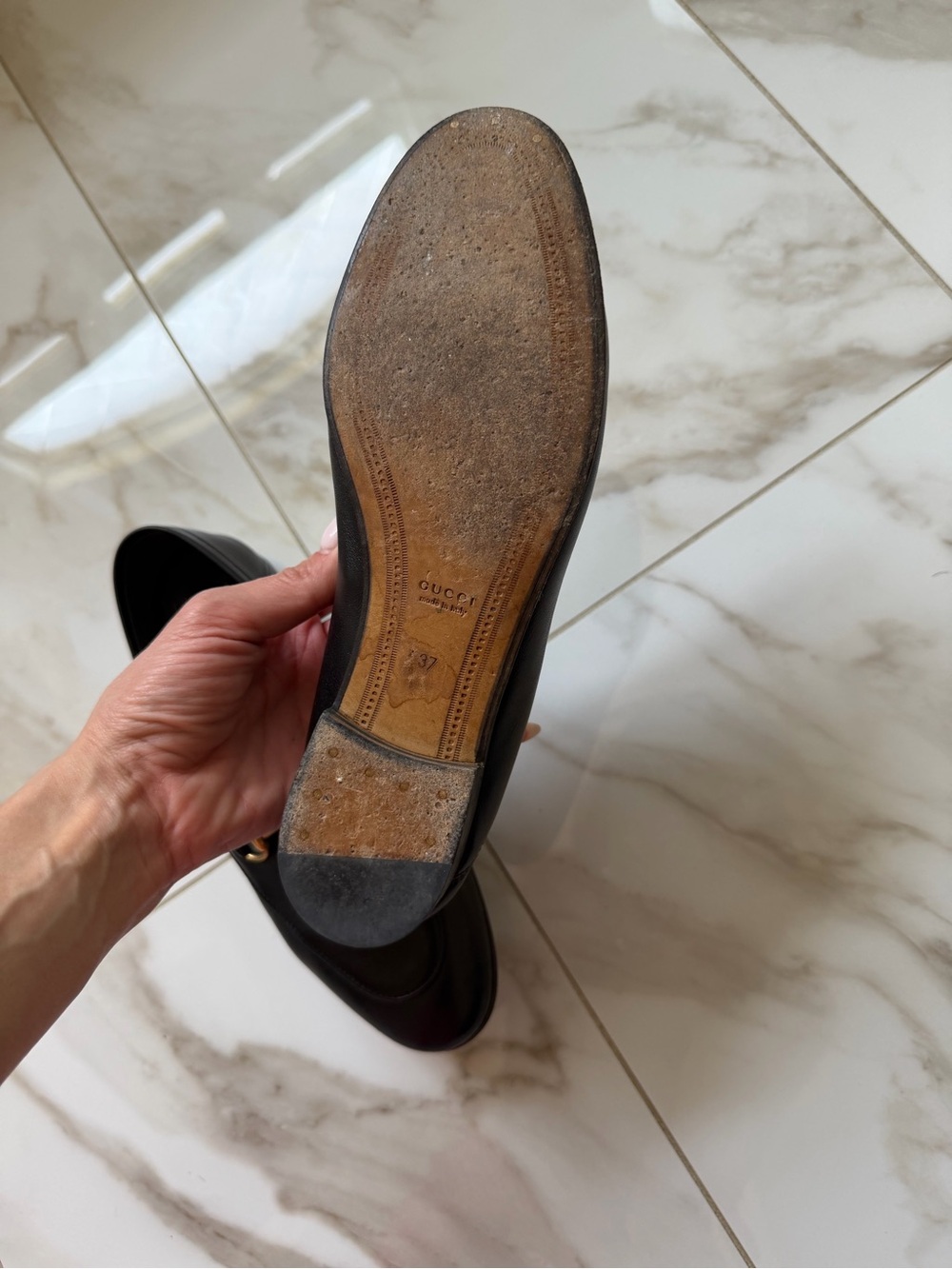 Gucci Black Leather Jordaan Horsebit Slip-On Loafers - Picture 3 of 4
